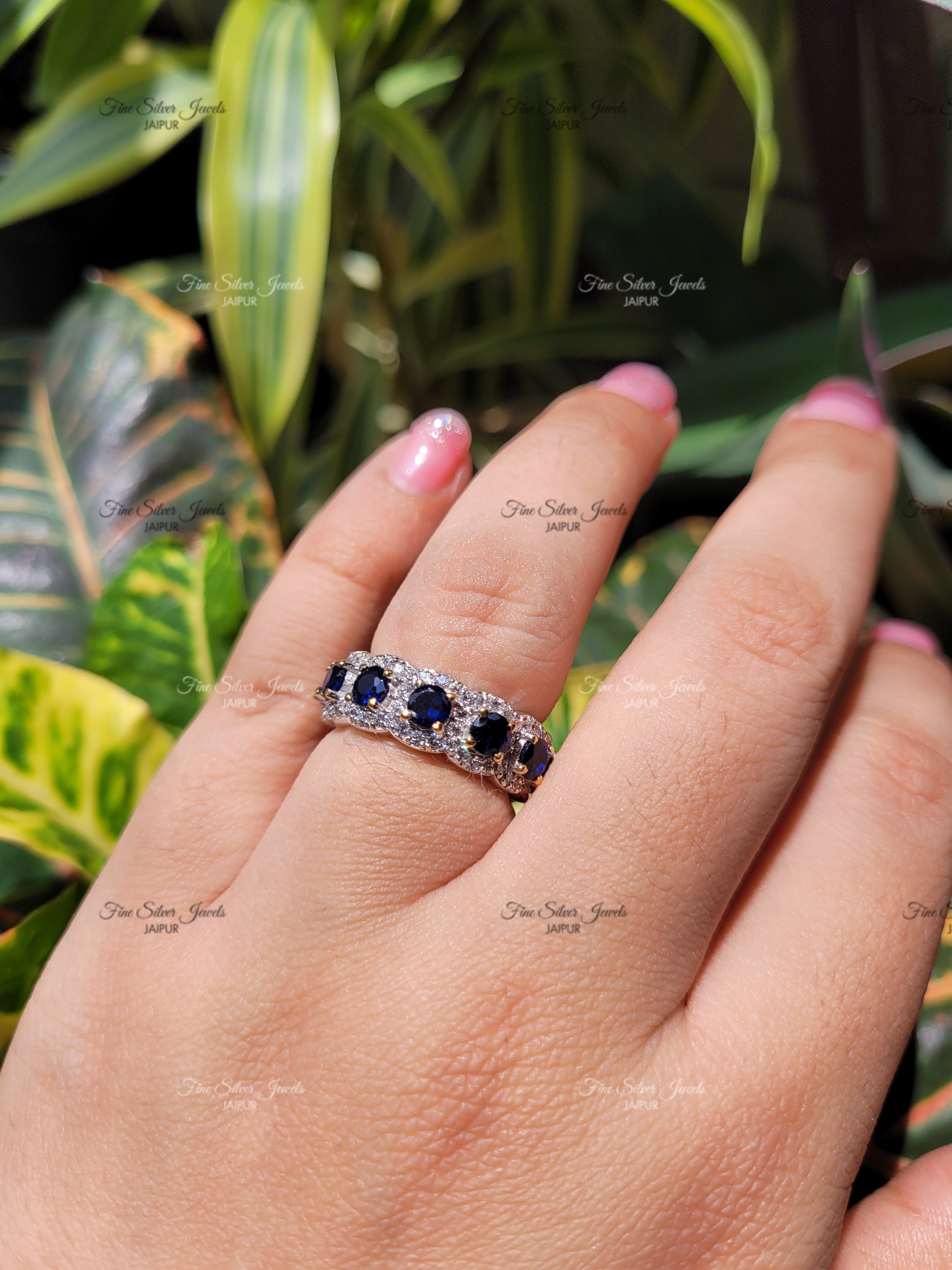 BLUE SAPPHIRE COCKTAIL RING finesilverjewels