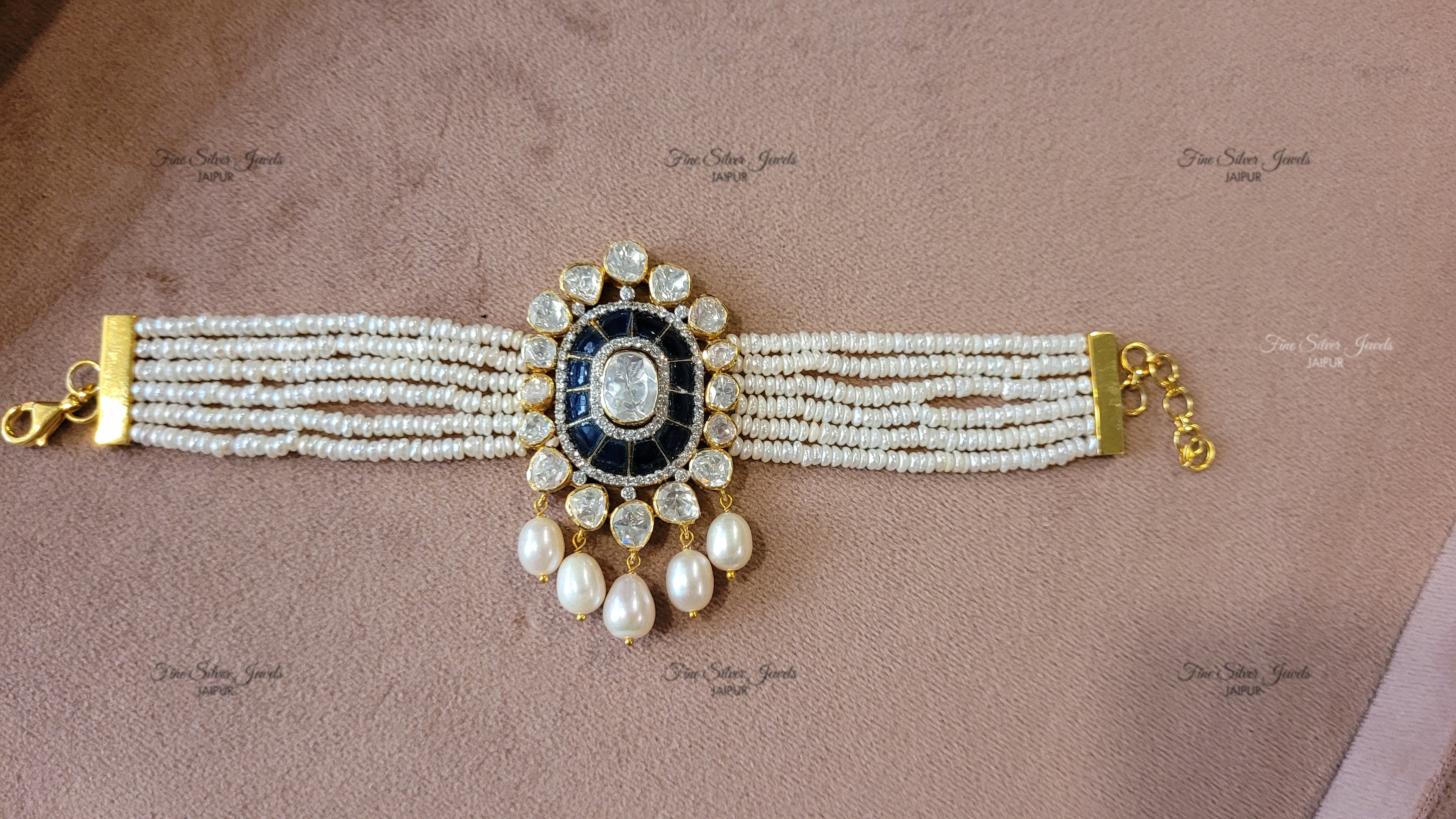 NAVY PEARL BRACELET finesilverjewels