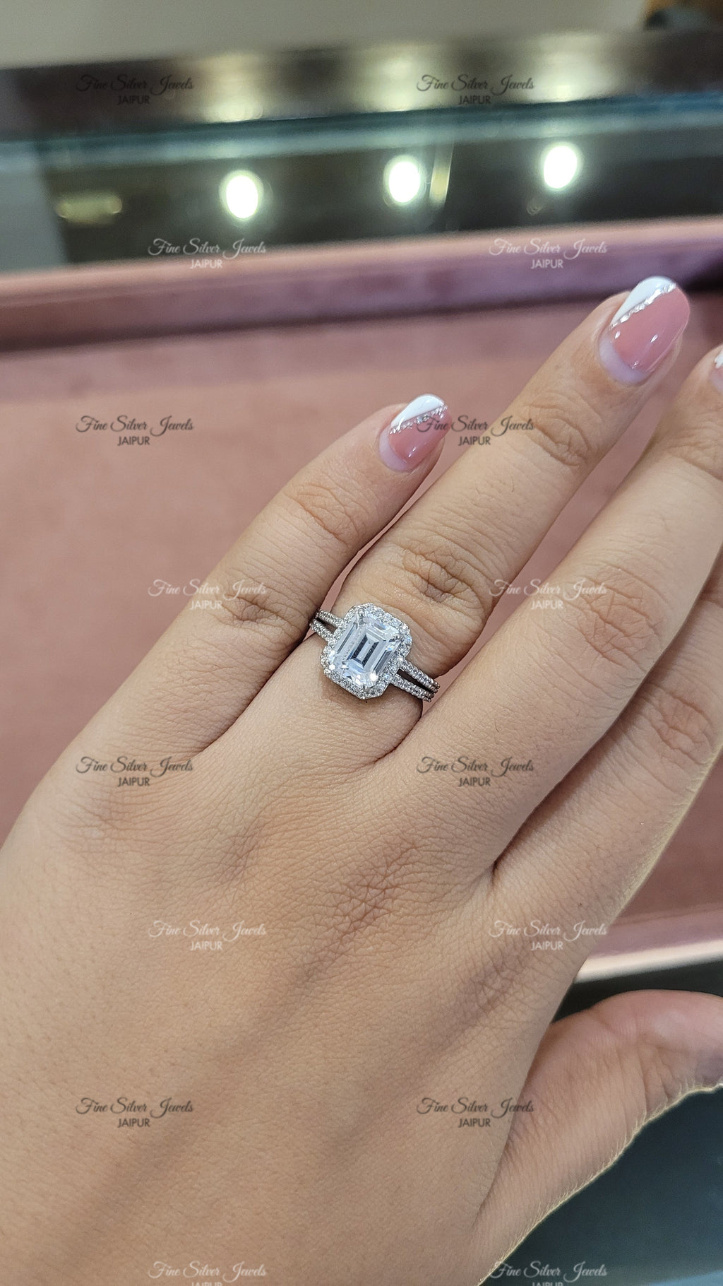 EMERALD CUT SOLITAIRE RING finesilverjewels