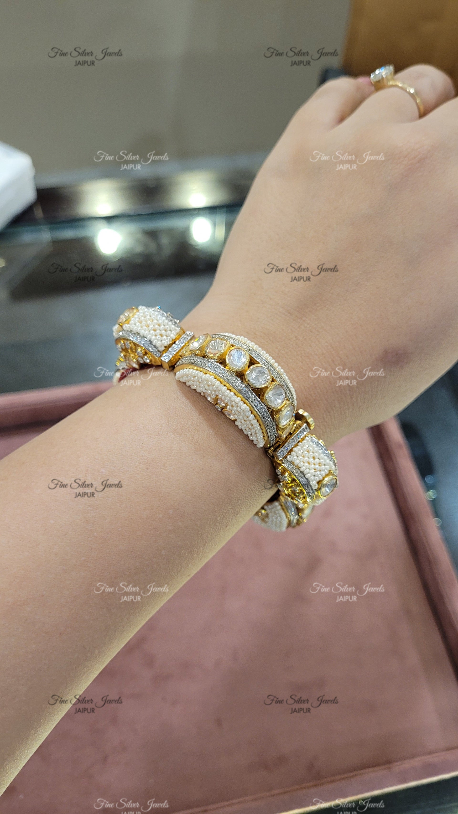 PEARL-POLKI BANGLE finesilverjewels