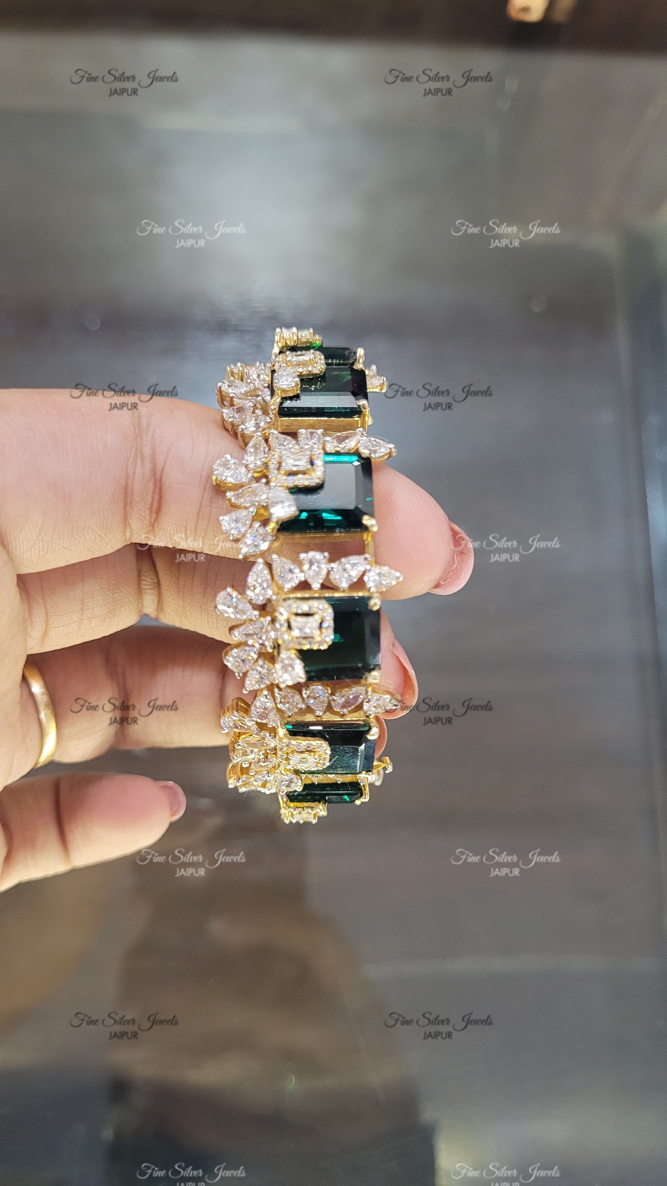 POWER OF GREEN BANGLE finesilverjewels