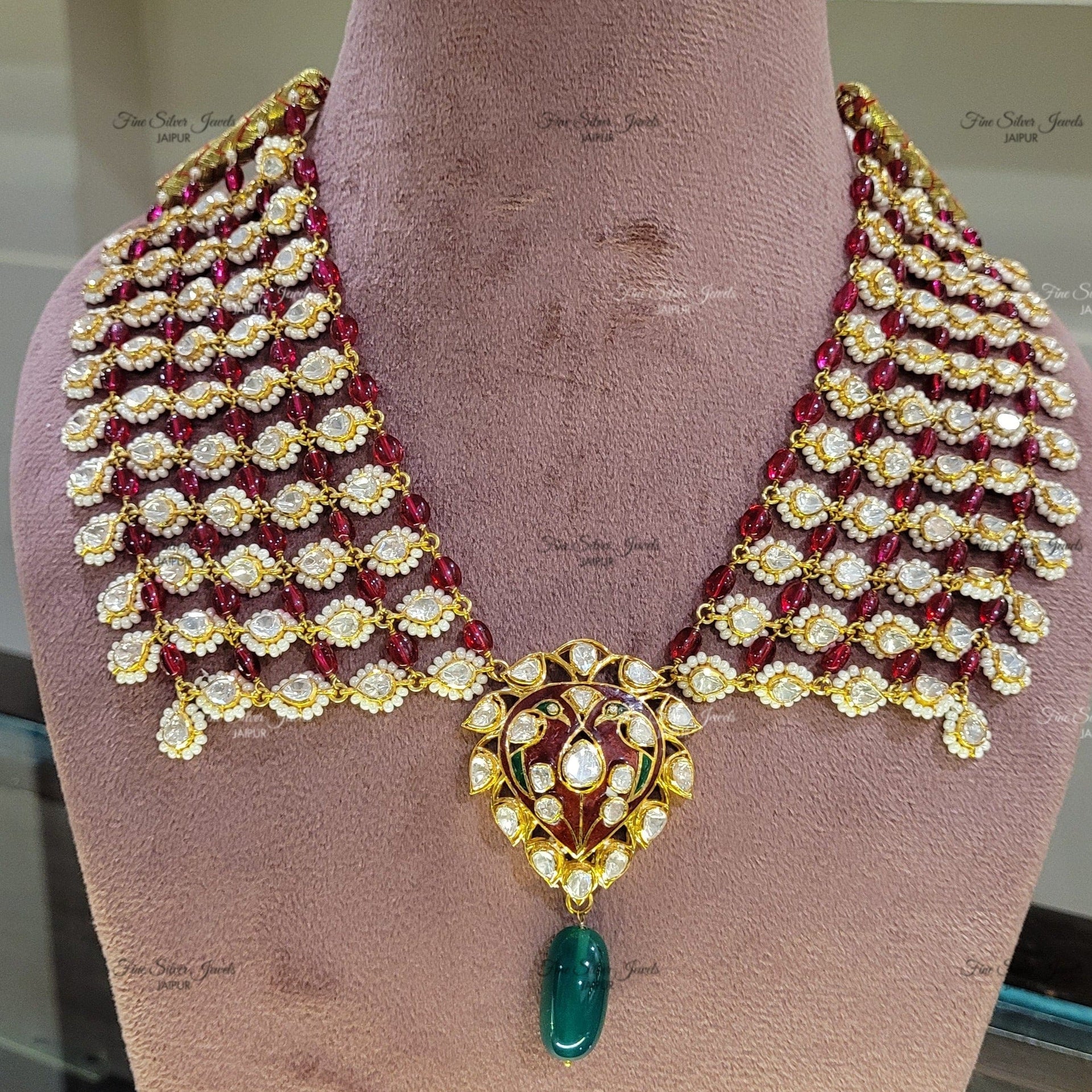 925 silver veronica polki necklace finesilverjewels