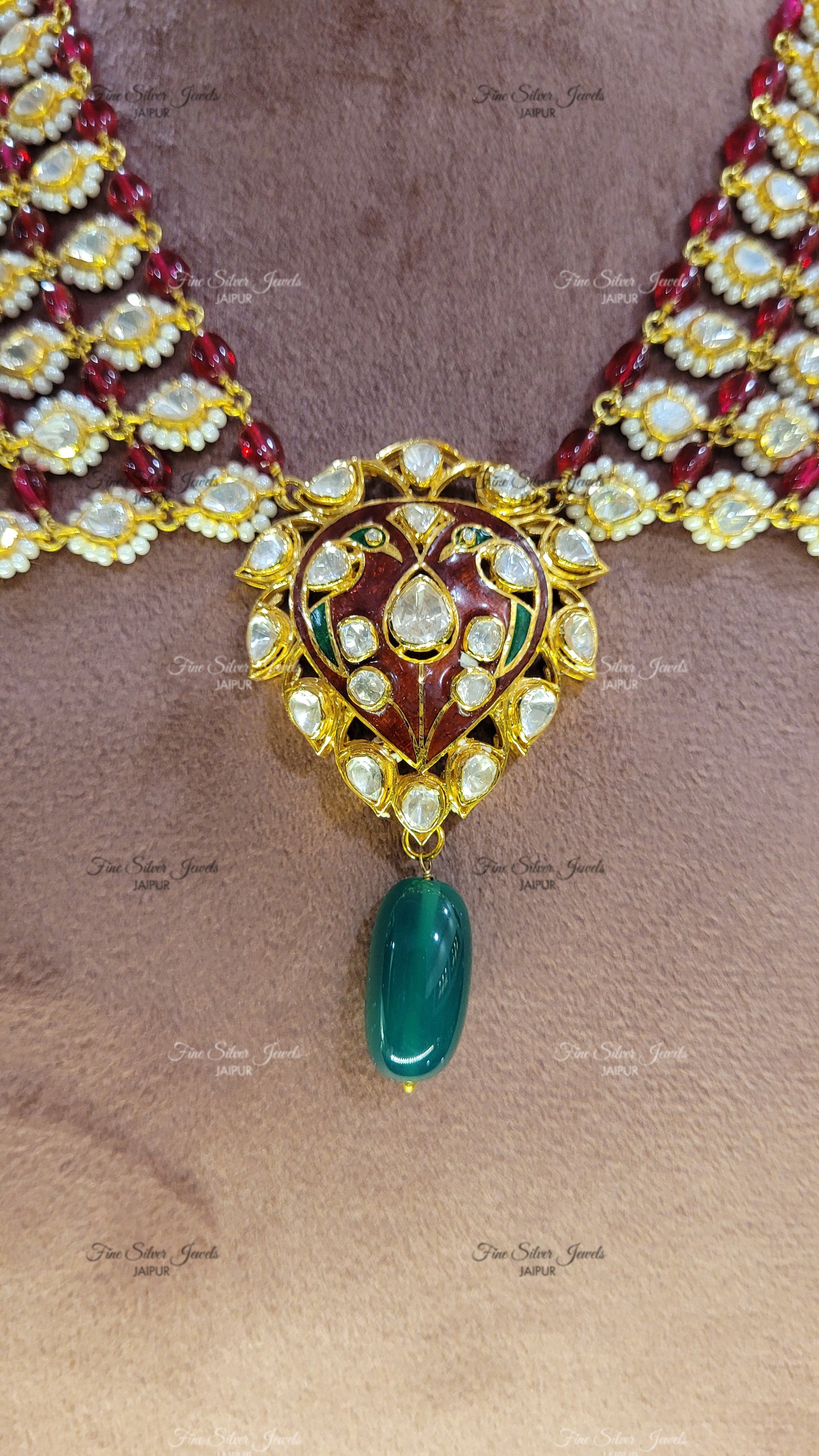 925 silver veronica polki necklace finesilverjewels
