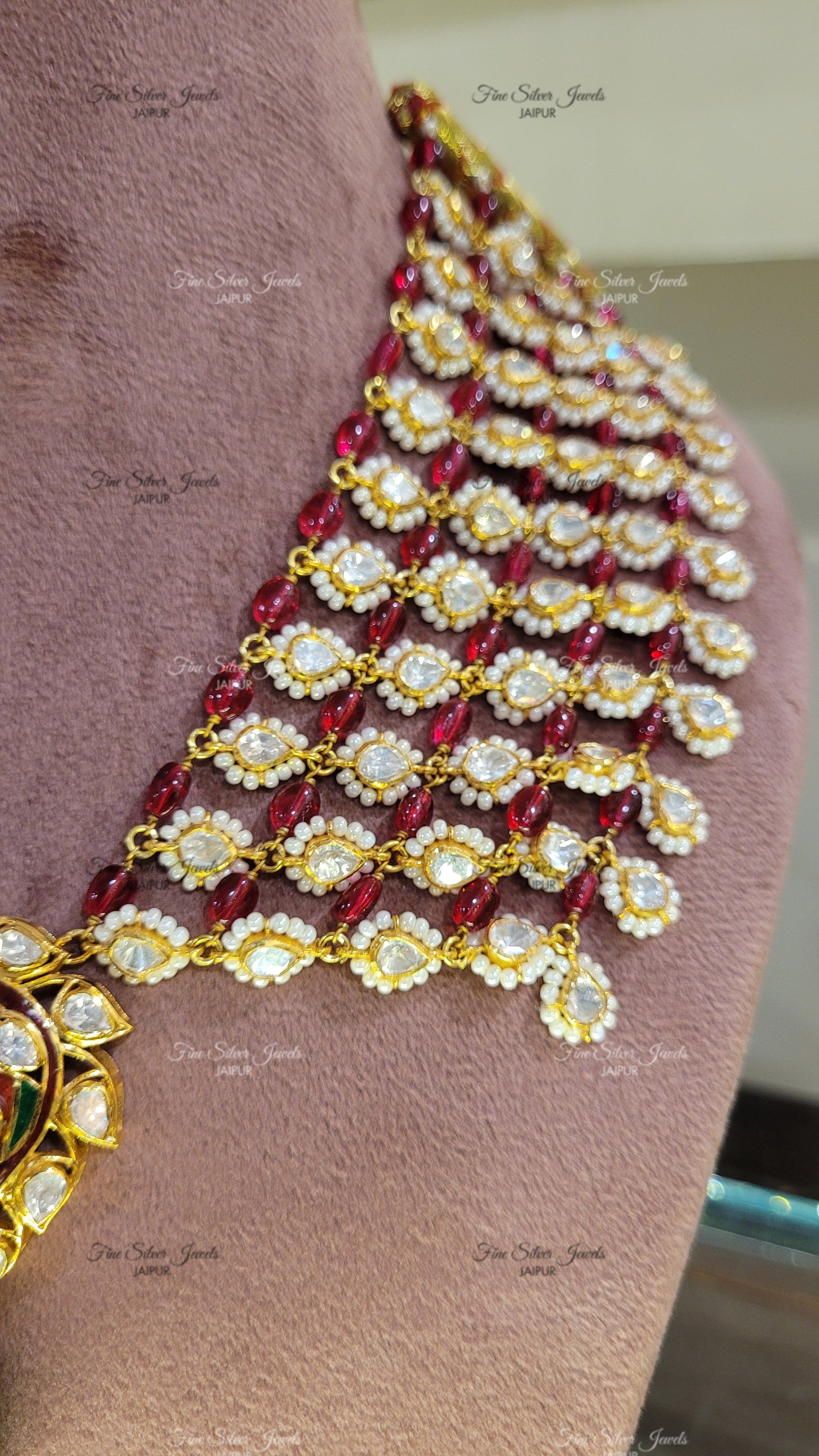 925 silver veronica polki necklace finesilverjewels