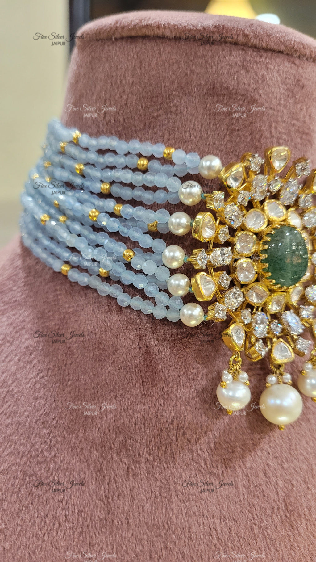 STATEMENT SUVASYA POLKI CHOKER NECKLACE finesilverjewels