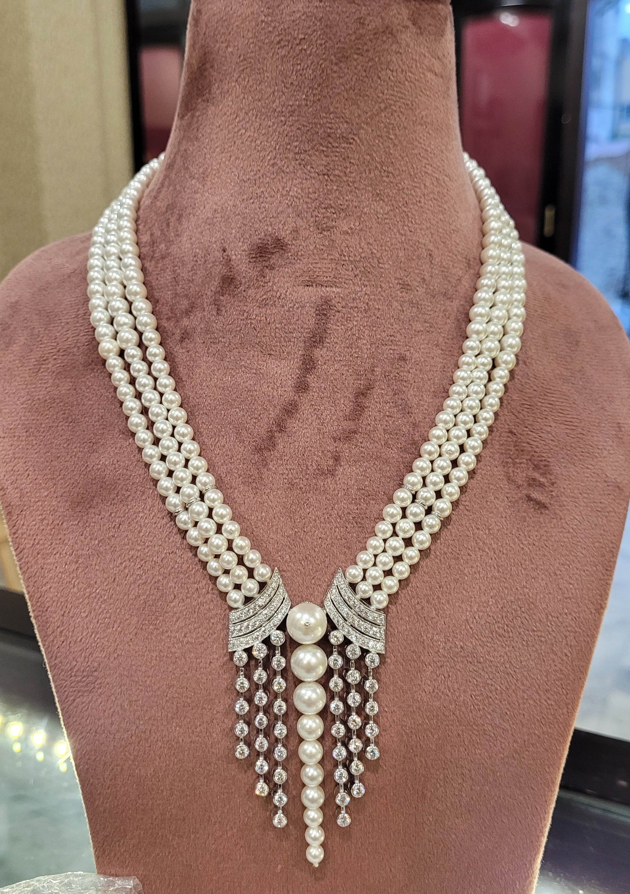 Swarovski pearl hot sale necklace set