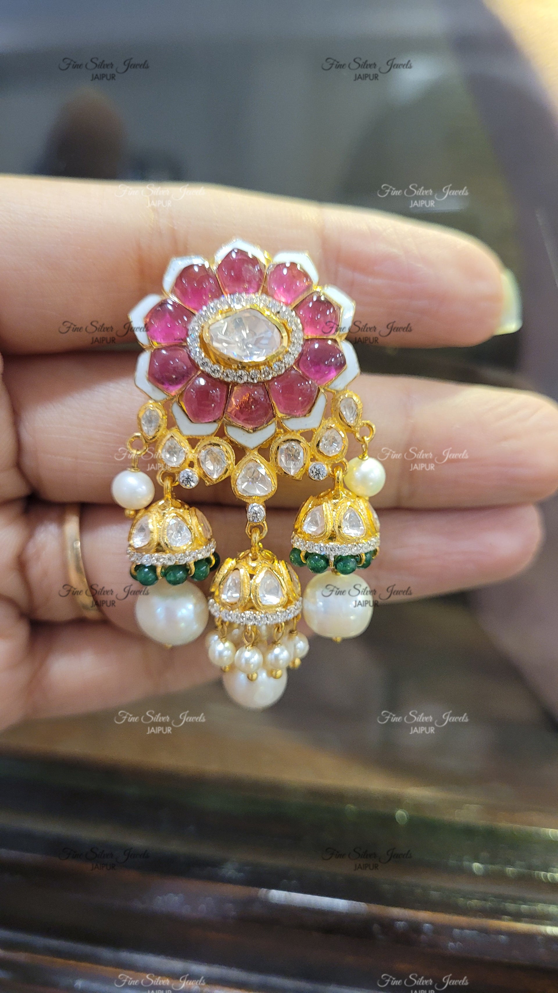 KARUNA FLORAL JHUMKA EARRING finesilverjewels