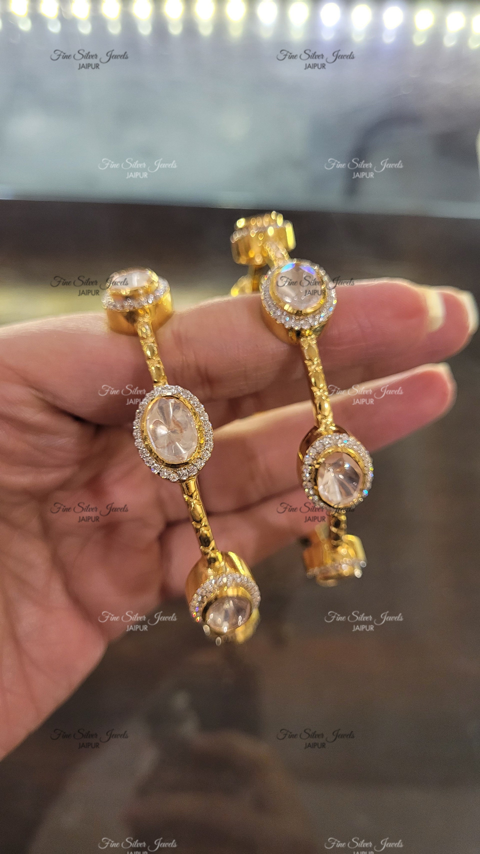 NAVYA POLKI BANGLE (set of 2) finesilverjewels