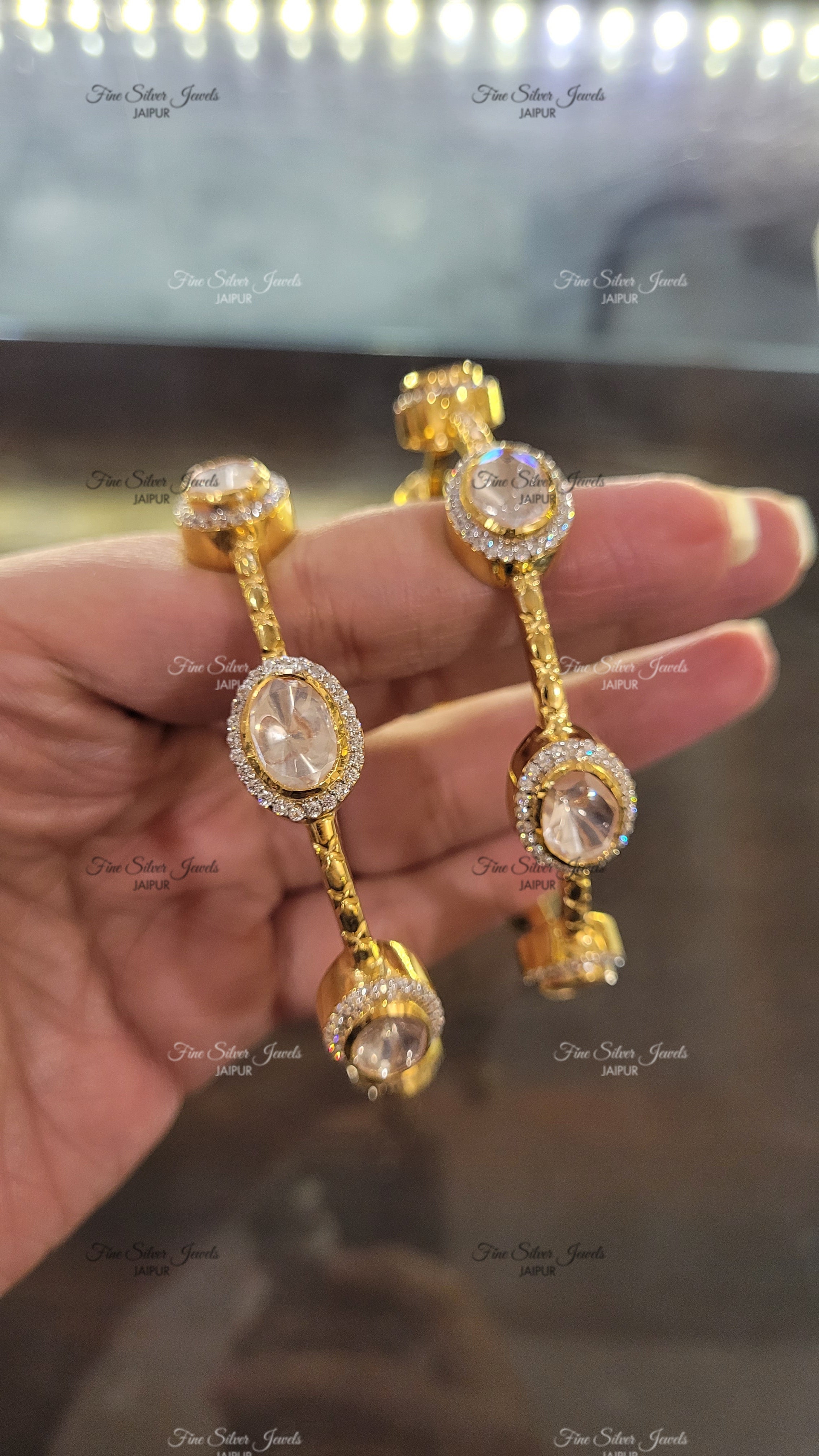 NAVYA POLKI BANGLE (set of 2) finesilverjewels