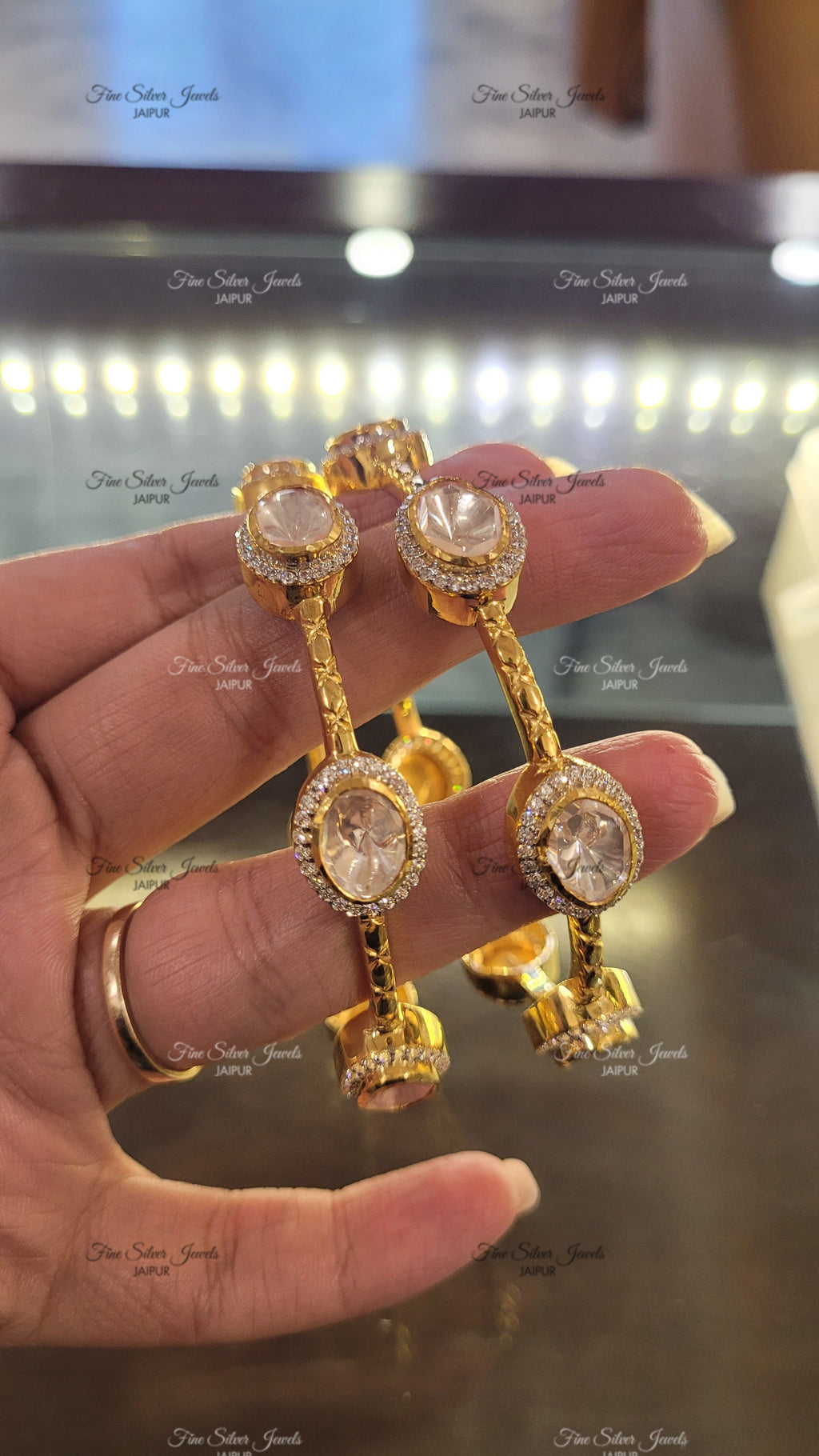 NAVYA POLKI BANGLE (set of 2) finesilverjewels