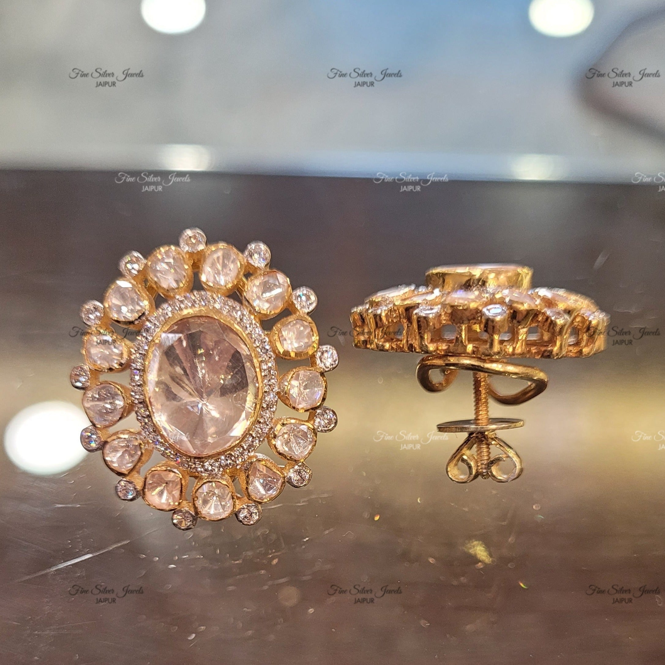 QIZAKAT POLKI STUD EARRING finesilverjewels