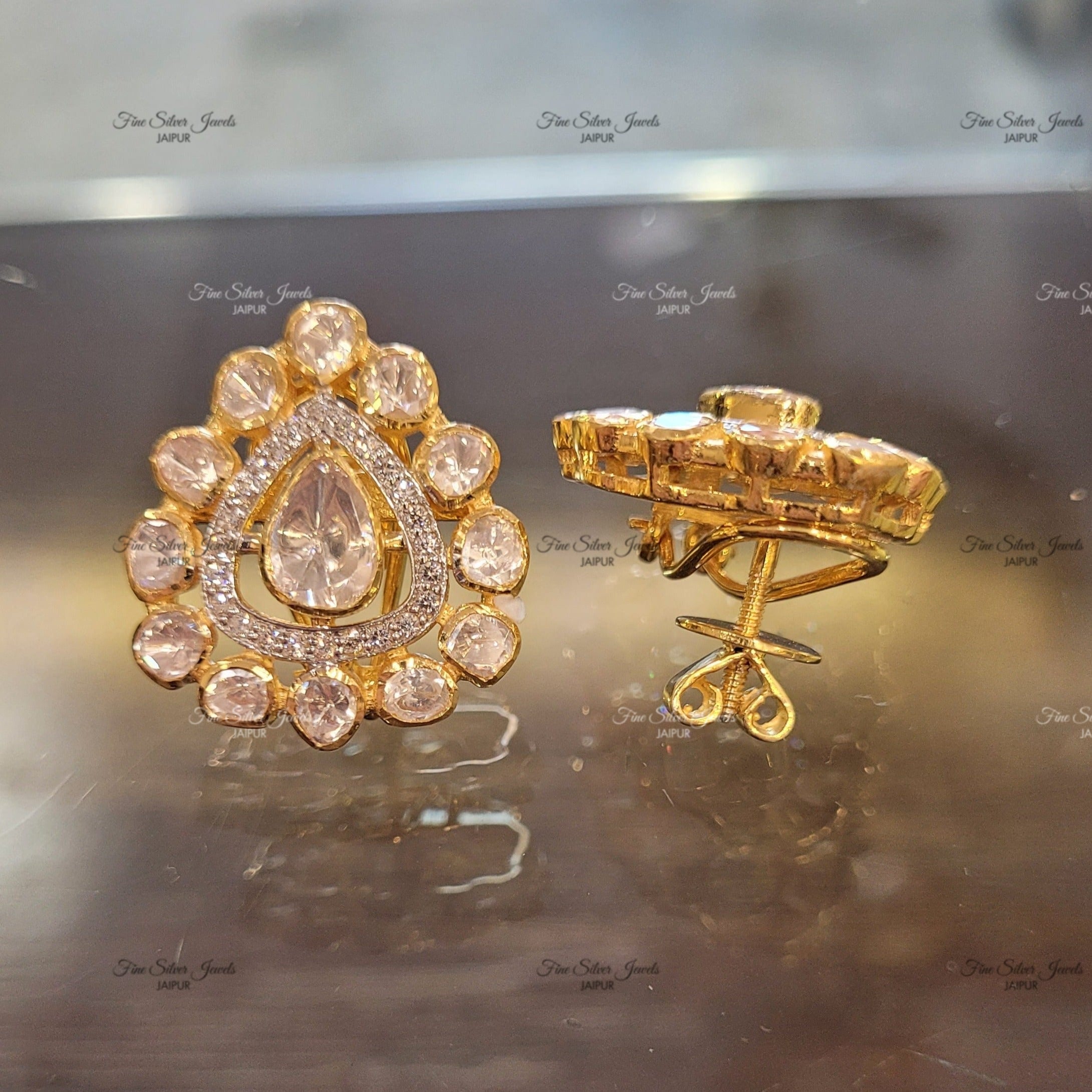 KANKASH POLKI STUD EARRING finesilverjewels