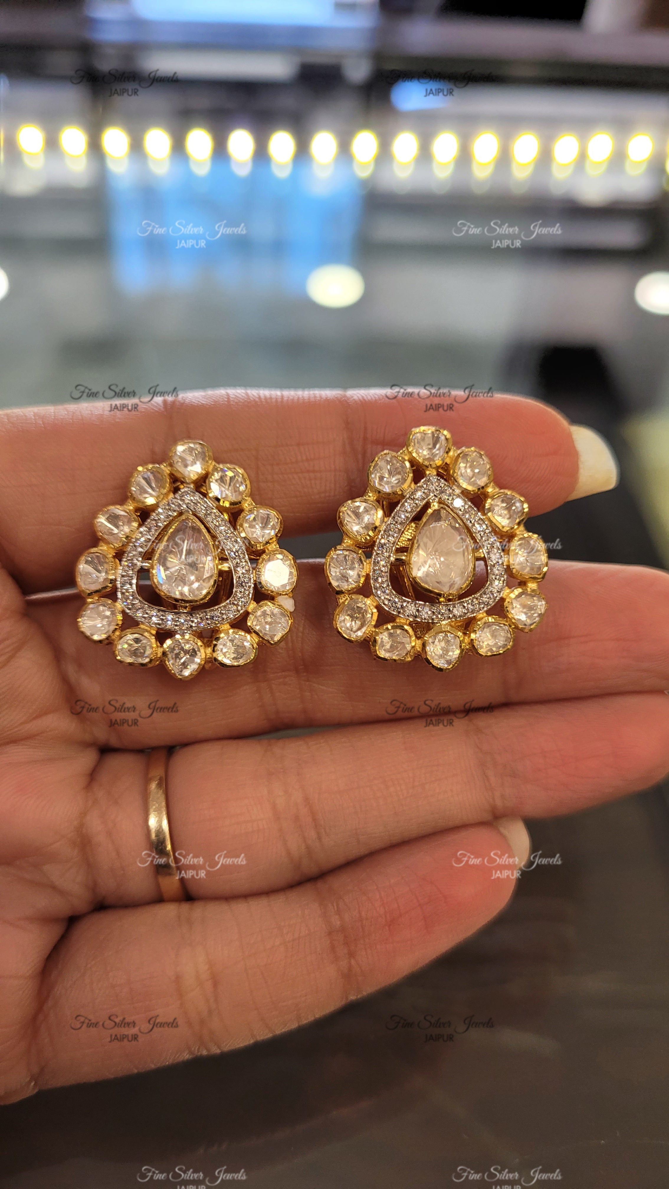 KANKASH POLKI STUD EARRING finesilverjewels