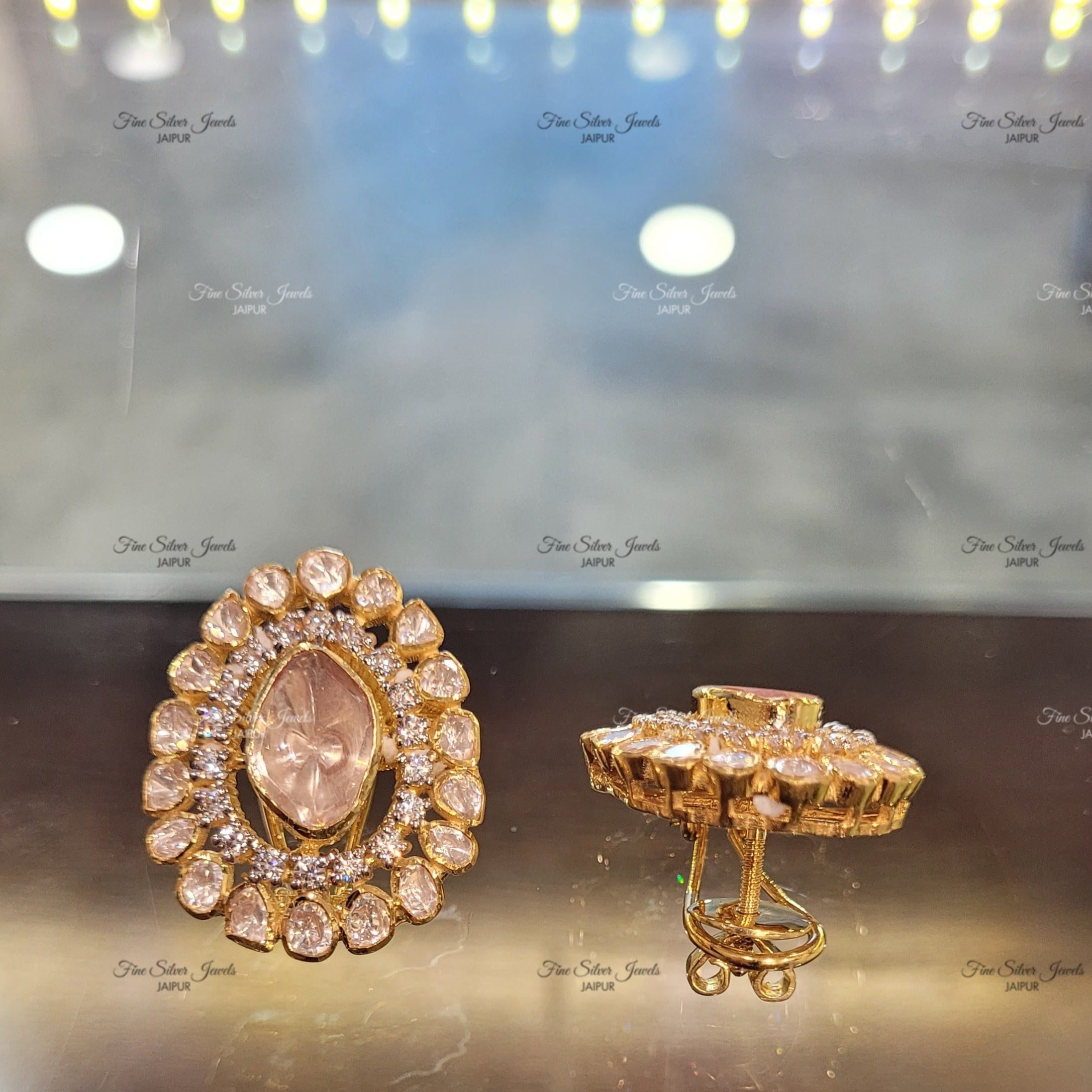 925 silver MARWA POLKI STUD EARRING finesilverjewels