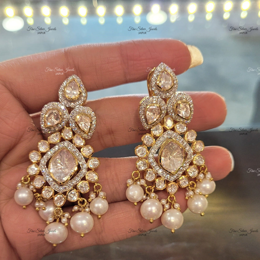 925 silver Gul Polki Earrings finesilverjewels