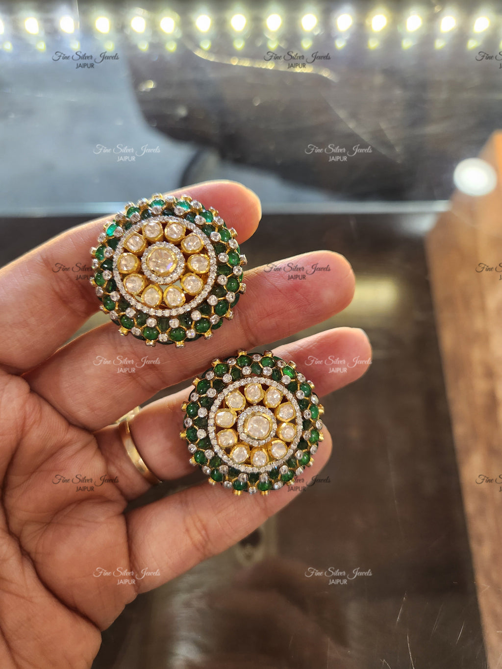 925 silver jodha polki earrings finesilverjewels