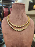 ELEGANT DOUBLE LINE POLKI NECKLACE finesilverjewels