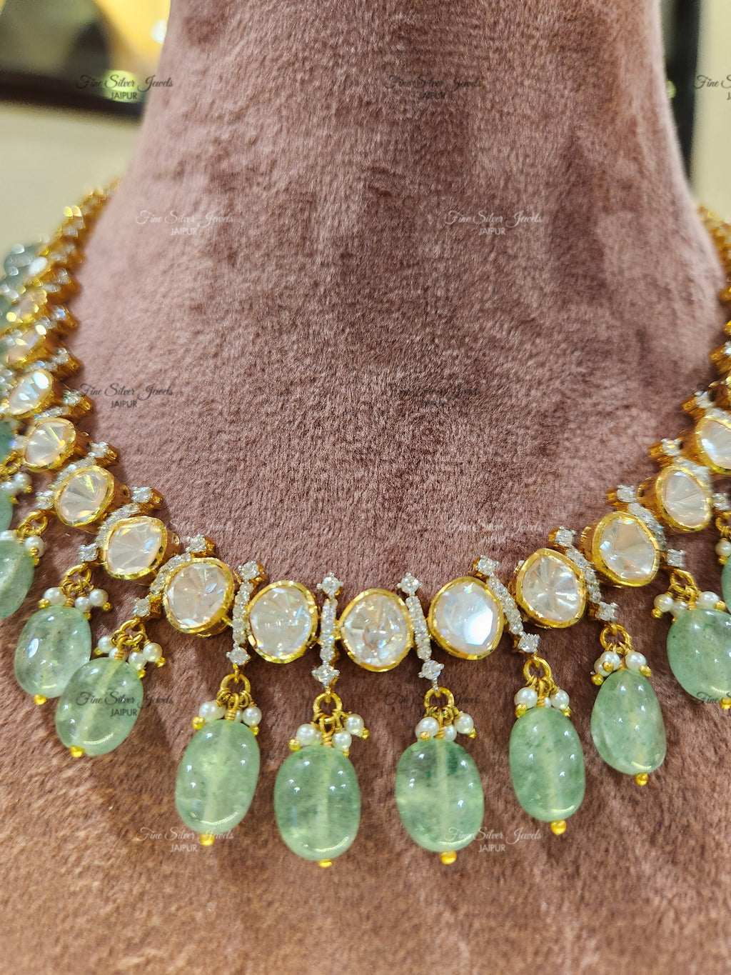 925 silver polki necklace finesilverjewels