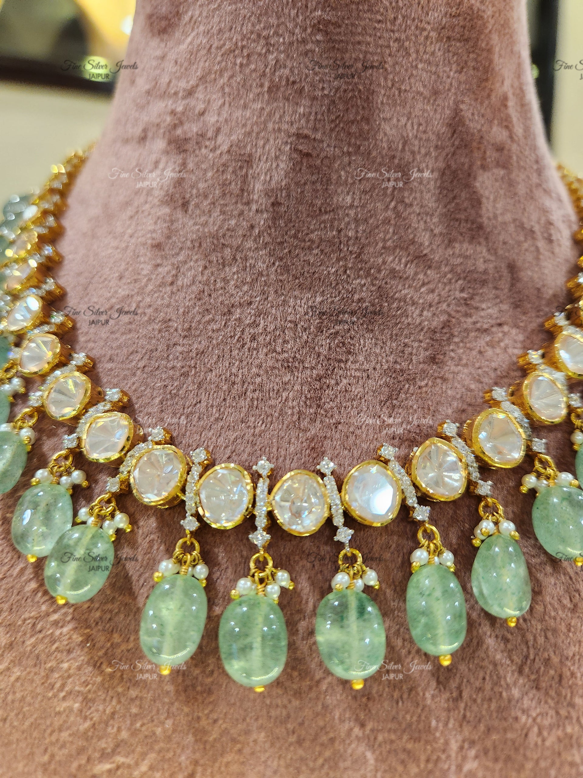 925 silver polki necklace finesilverjewels