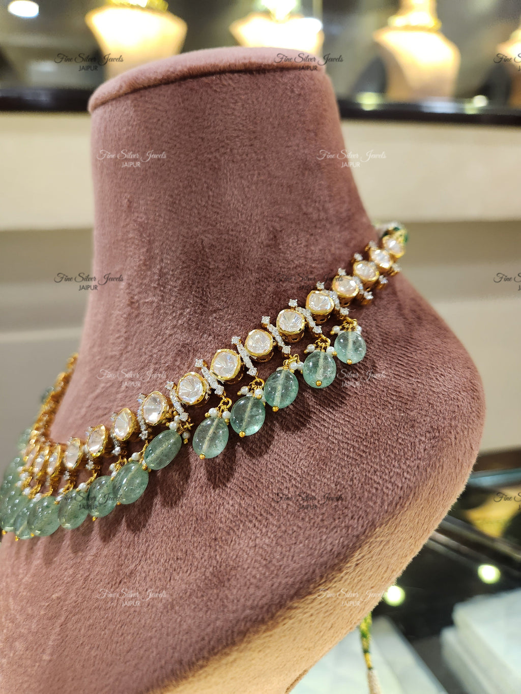 925 silver polki necklace finesilverjewels