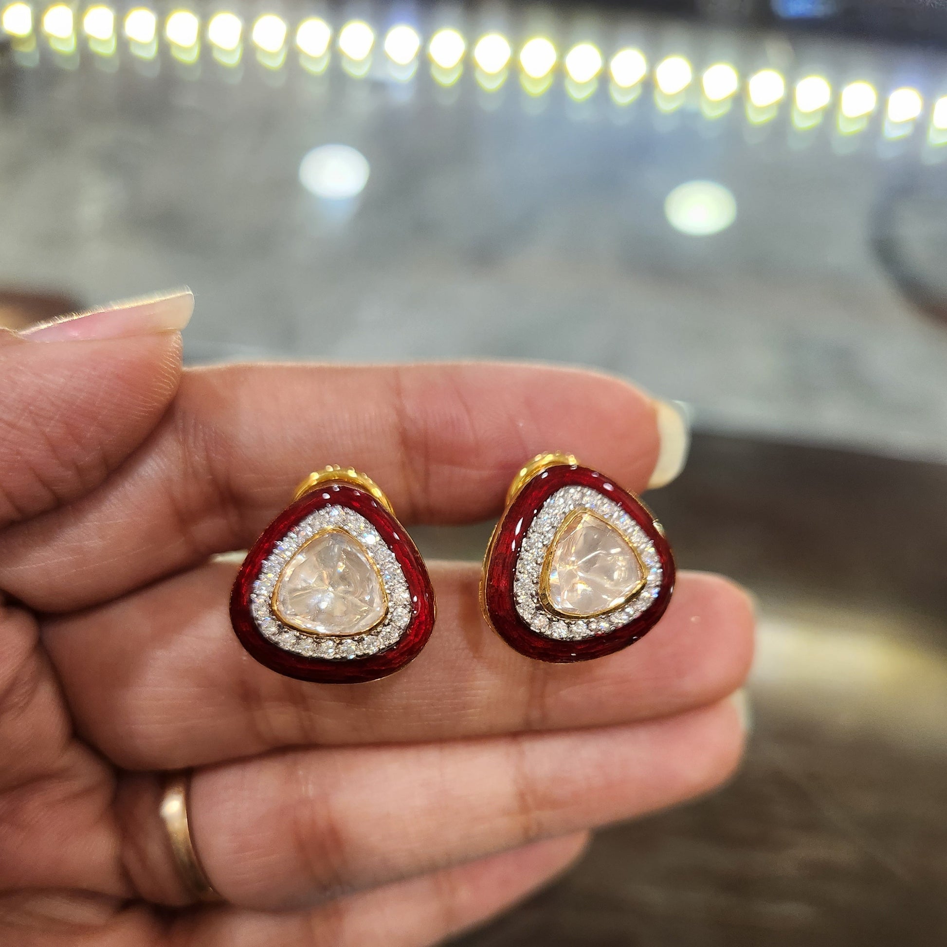 925 silver red enamel earrings finesilverjewels