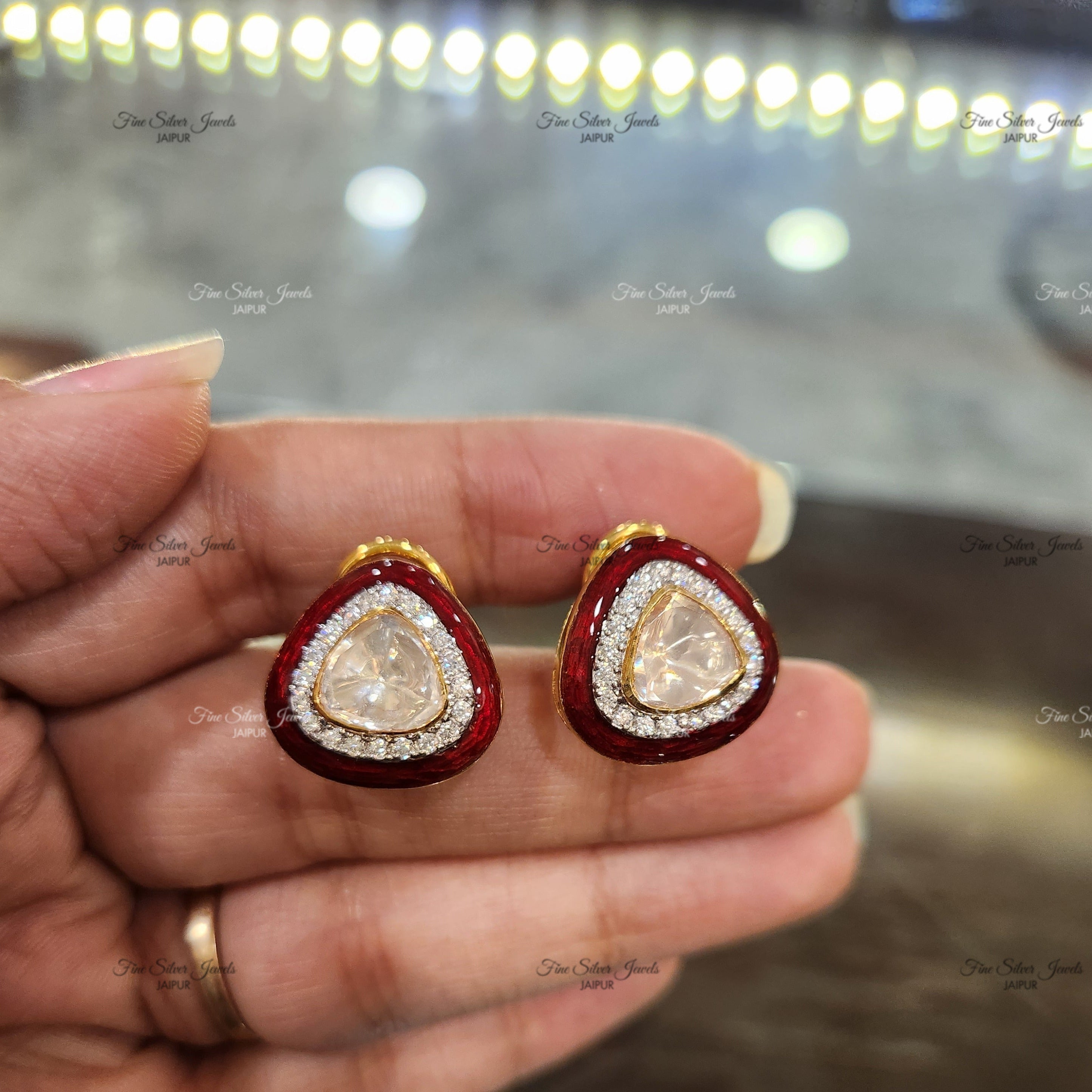 925 silver red enamel earrings finesilverjewels