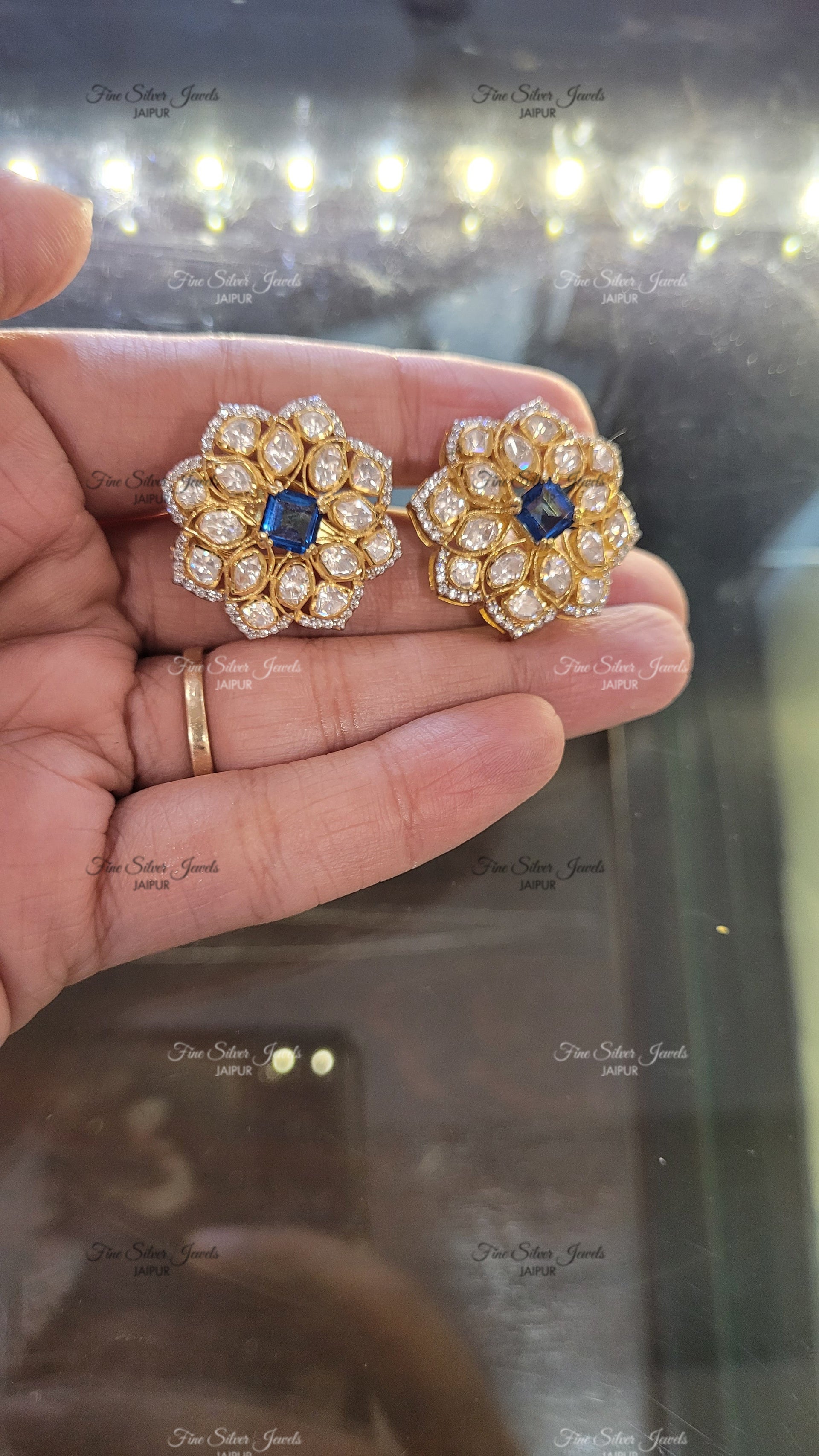 925 silver reet polki earrings finesilverjewels