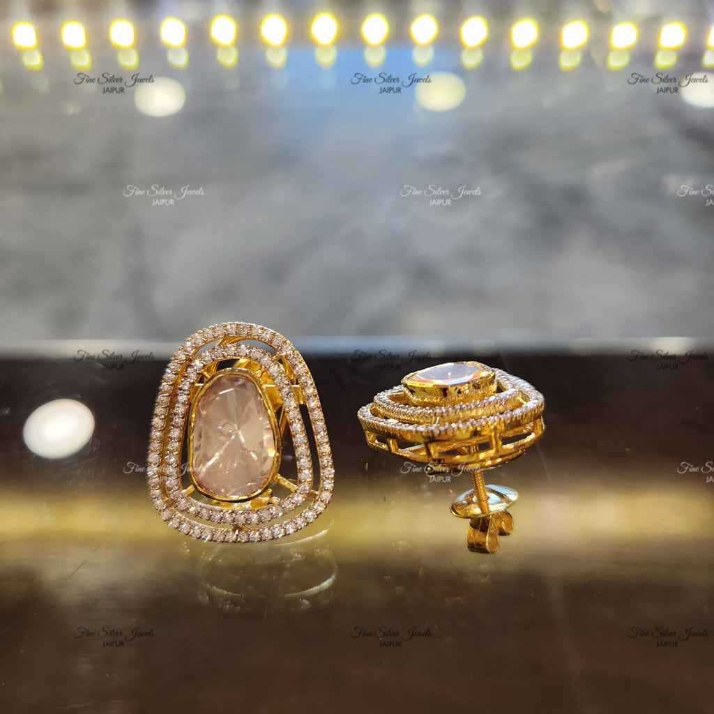 925 silver Vaani Polki Earrings finesilverjewels