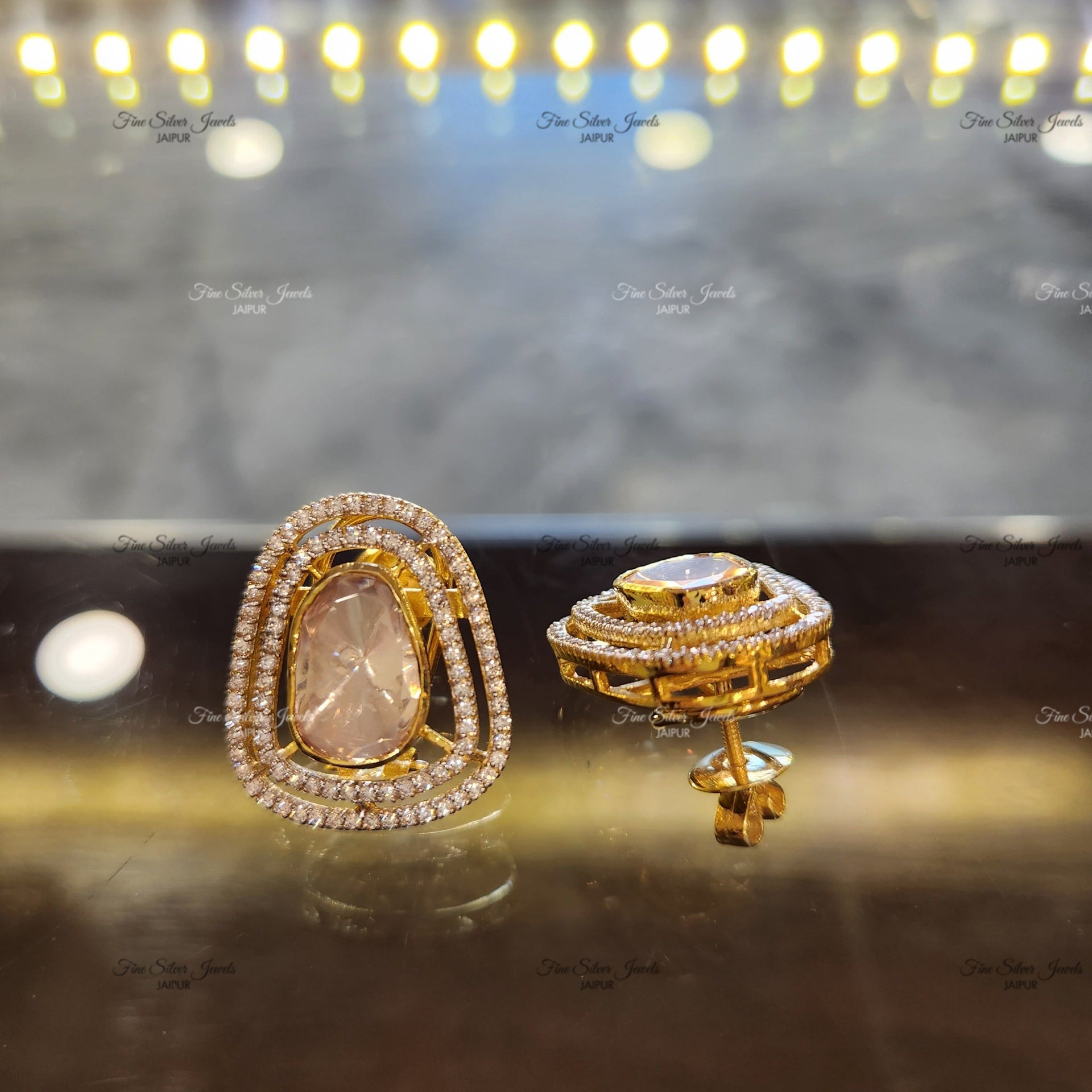 925 silver Vaani Polki Earrings finesilverjewels