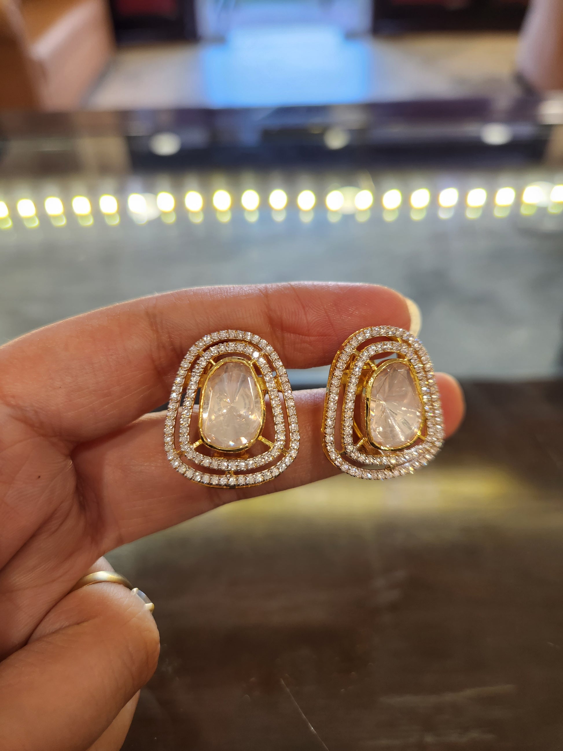 925 silver Vaani Polki Earrings finesilverjewels