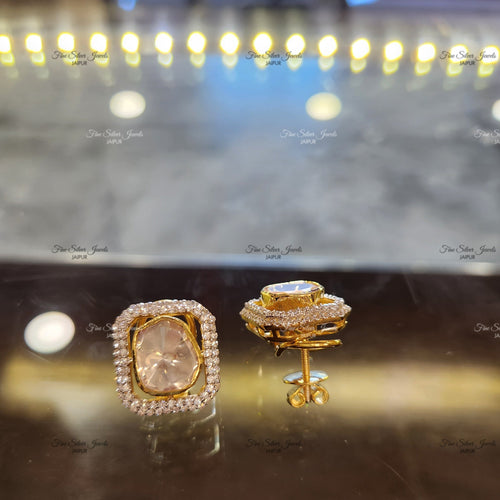 925 Silver Raag Polki Earrings finesilverjewels