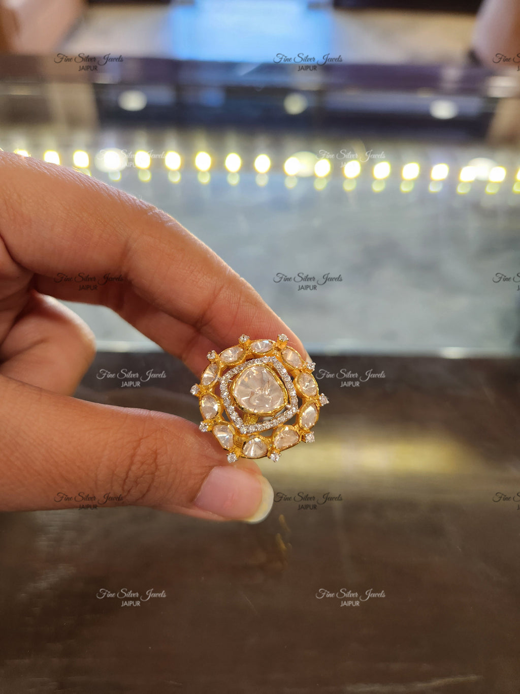 925 Silver Reet polki ring finesilverjewels