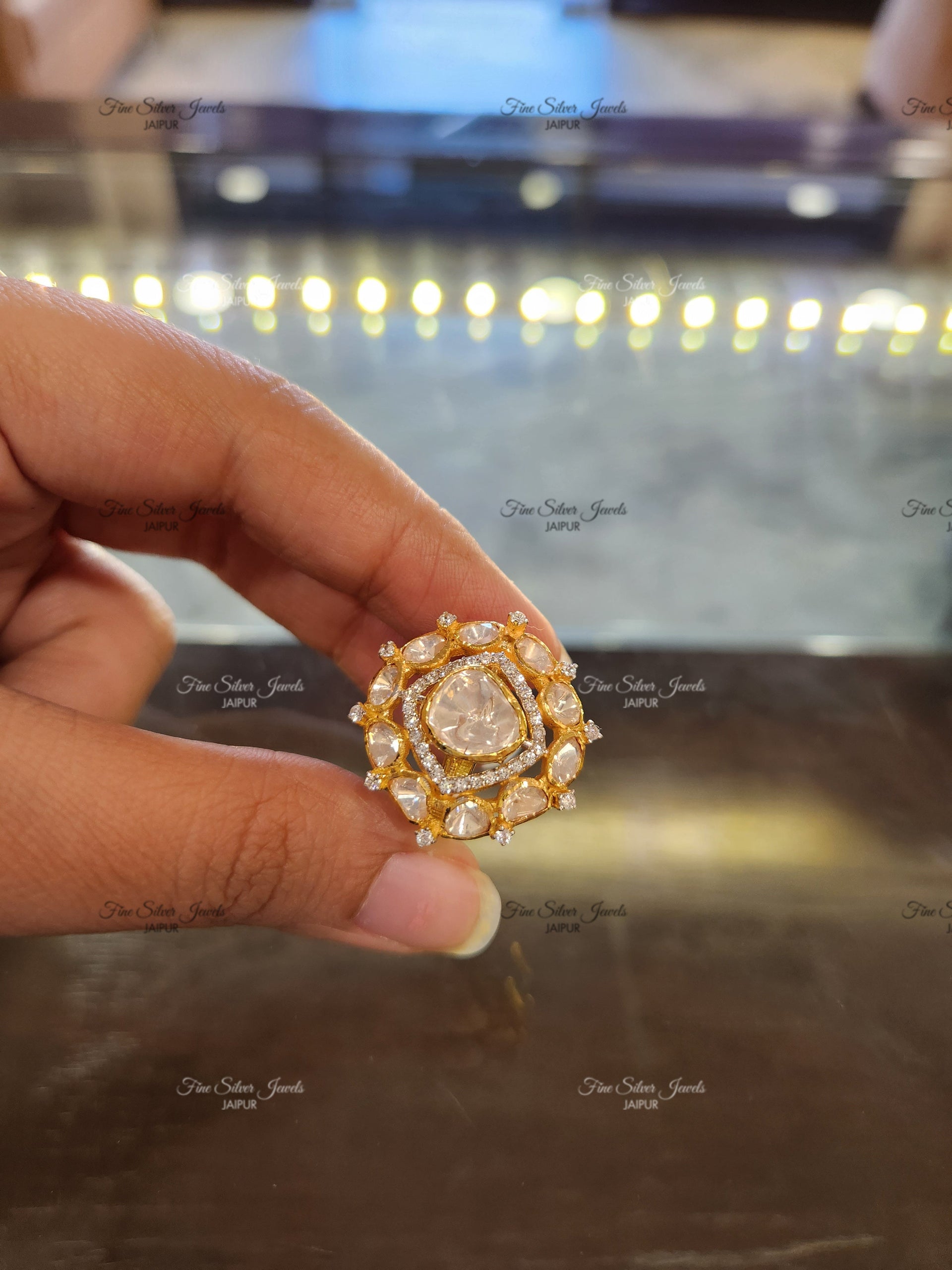 925 Silver Reet polki ring finesilverjewels