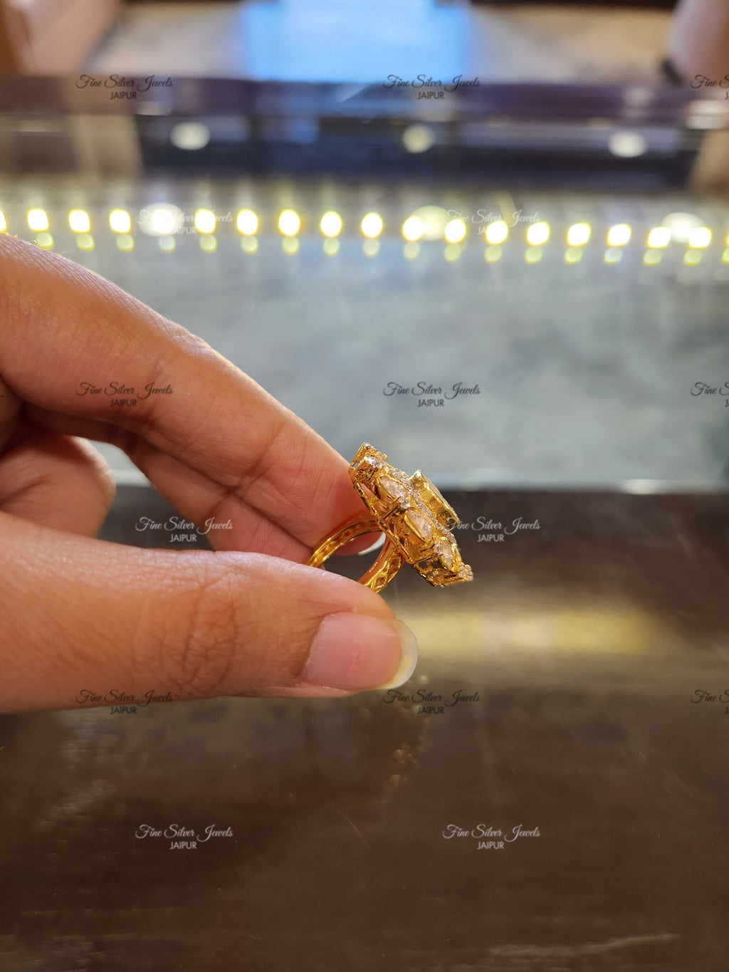 925 Silver Reet polki ring finesilverjewels