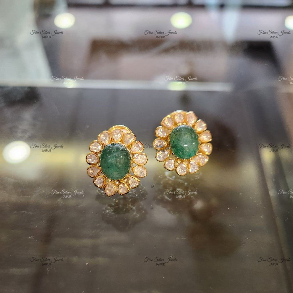 92.5 SILVER SAASHA POLKI EARRINGS finesilverjewels