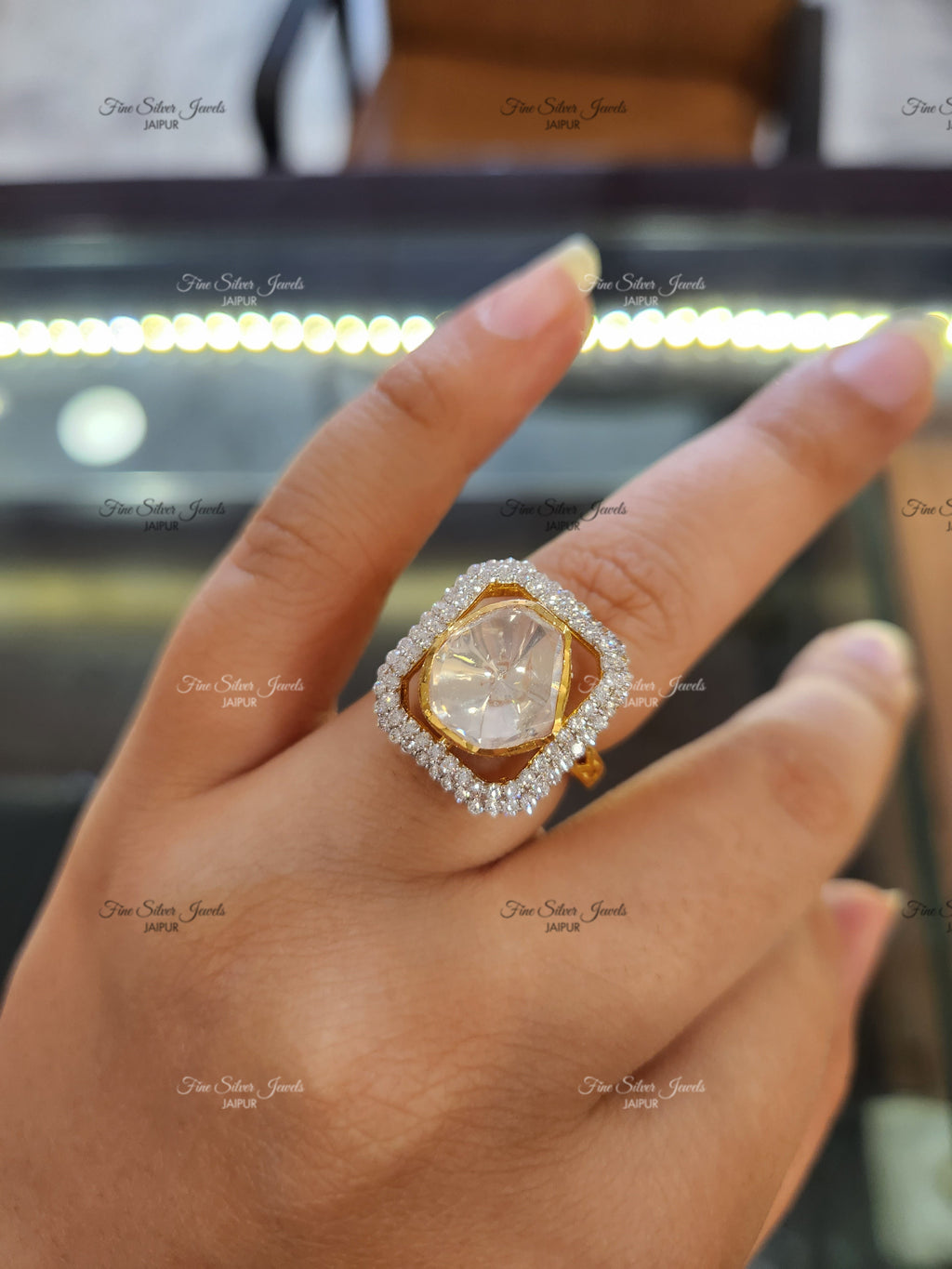 925 Silver Raag Polki Ring finesilverjewels