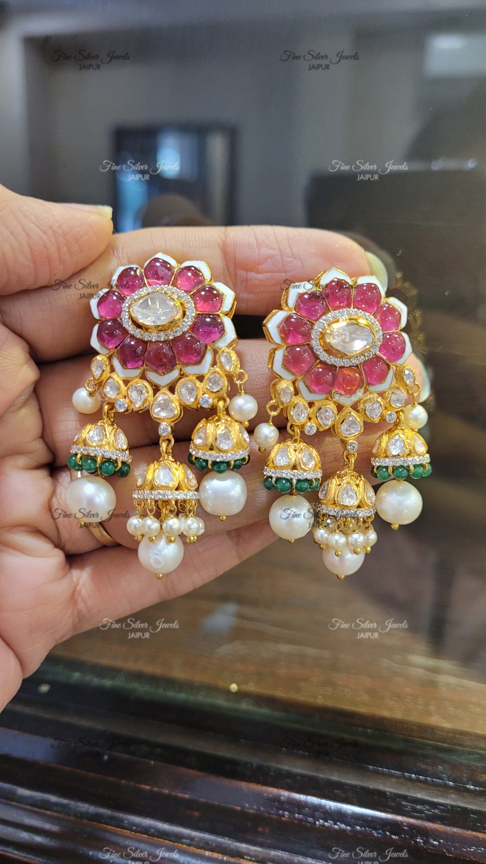 KARUNA FLORAL JHUMKA EARRING finesilverjewels