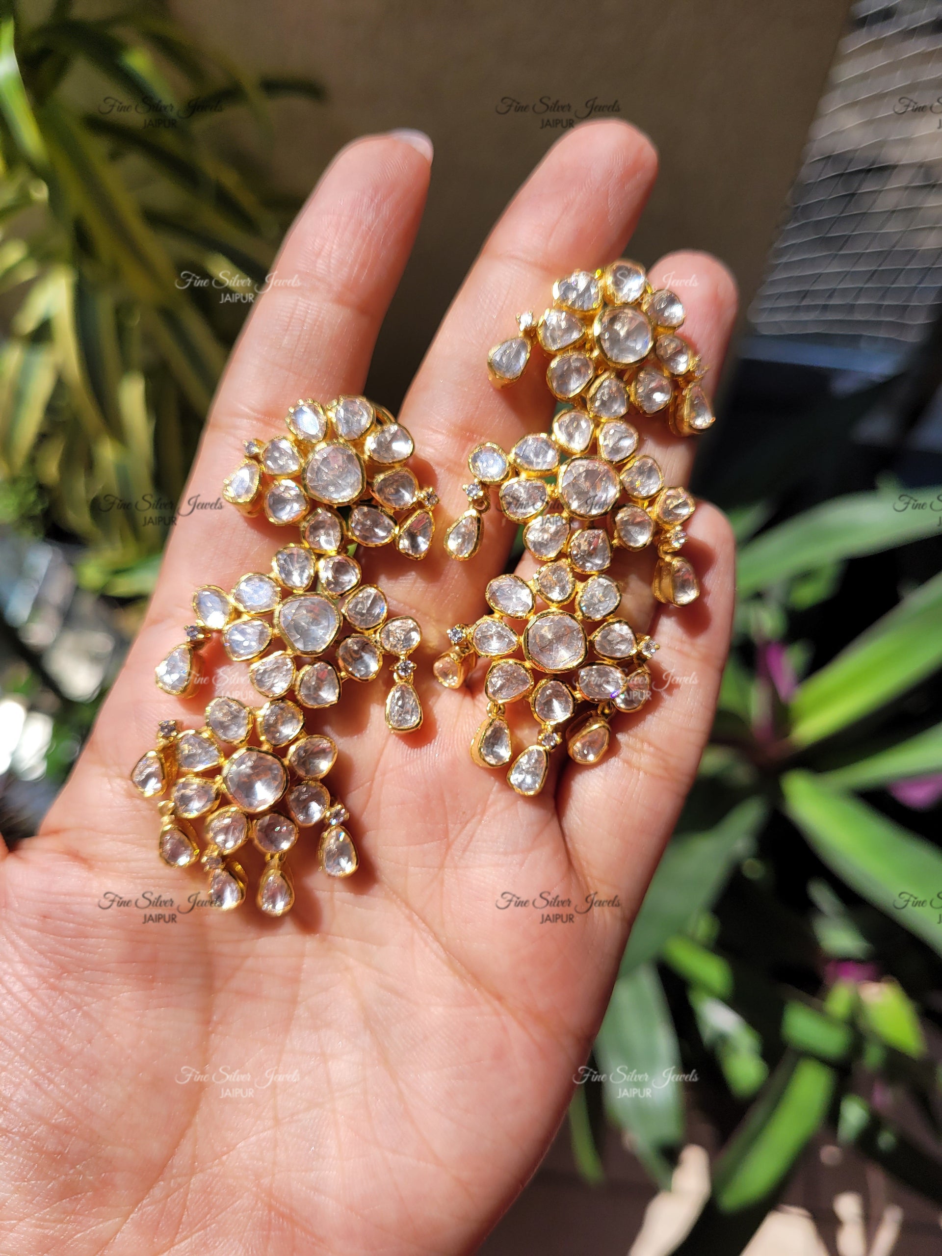 FLORAL POLKI NECKLACE finesilverjewels