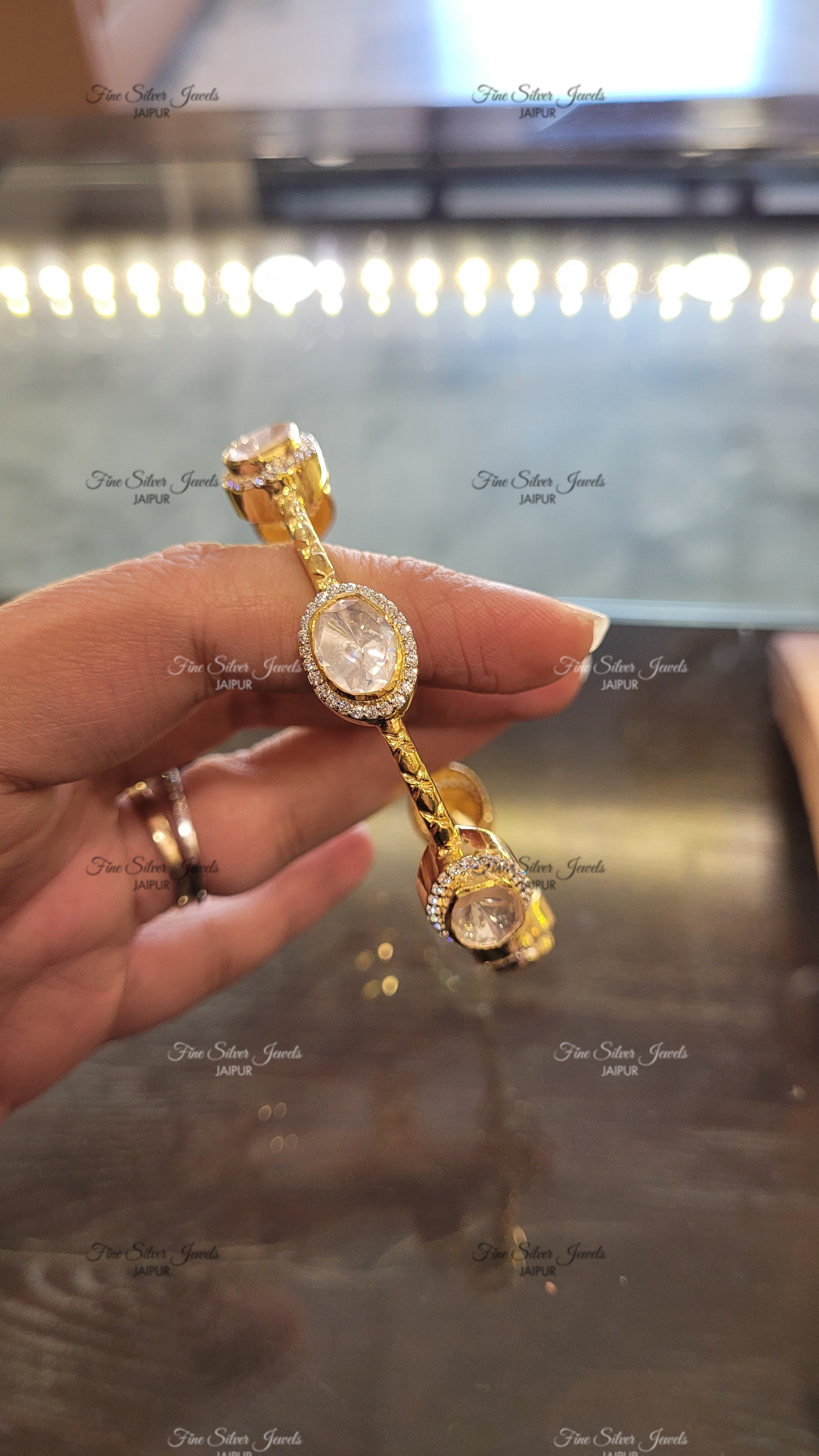 NAVYA POLKI BANGLE (set of 2) finesilverjewels