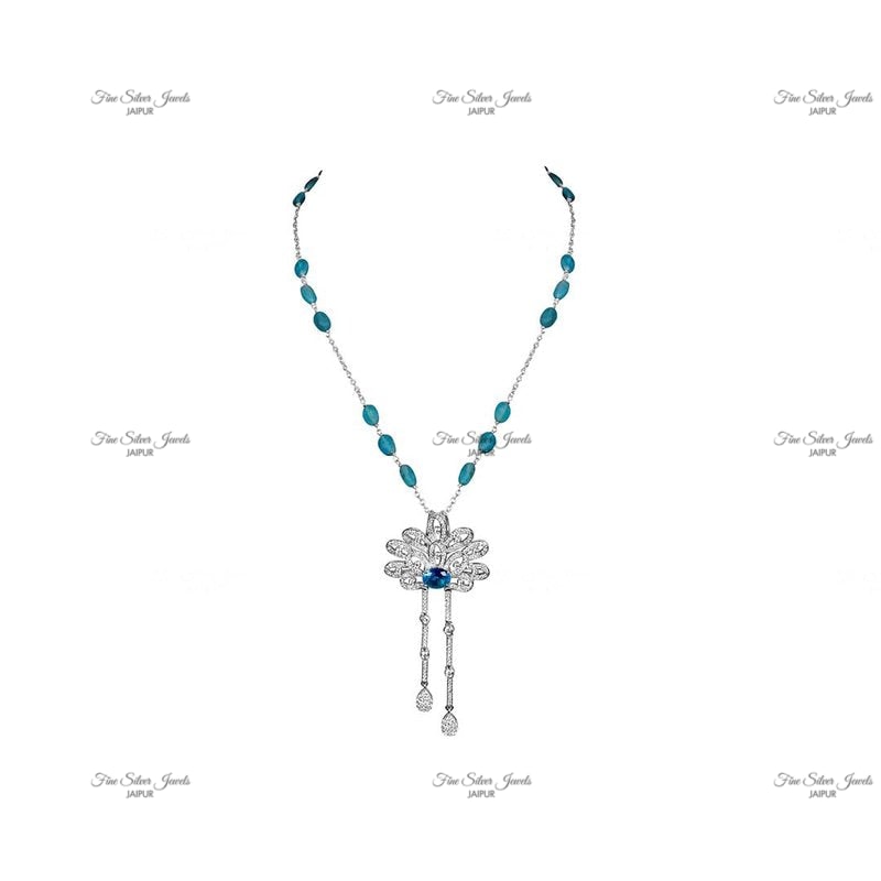 TURQUOISE BLUE NECKLACE finesilverjewels