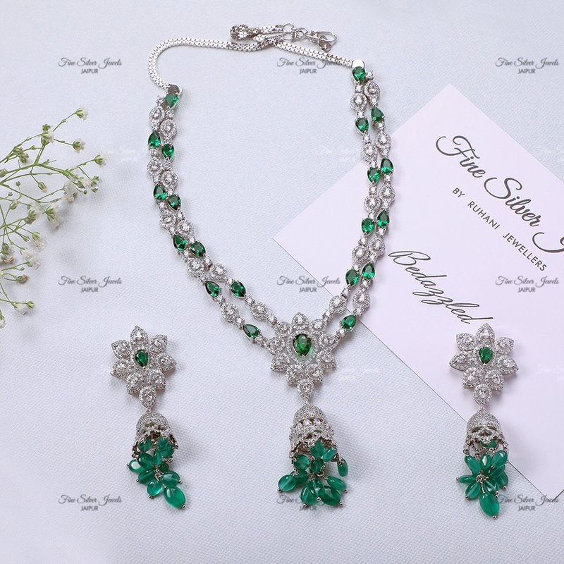 GREEN PARADISE NECKLCE finesilverjewels