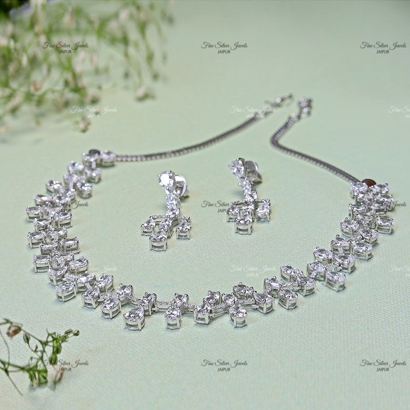 925 SILVER OVAL BEAUTIES NECKLACE SET