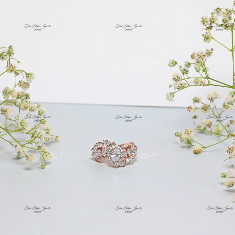 PEAR PERFECT SOLITAIRE RING finesilverjewels