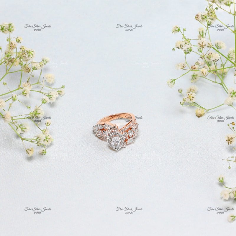 PEAR PERFECT SOLITAIRE RING finesilverjewels