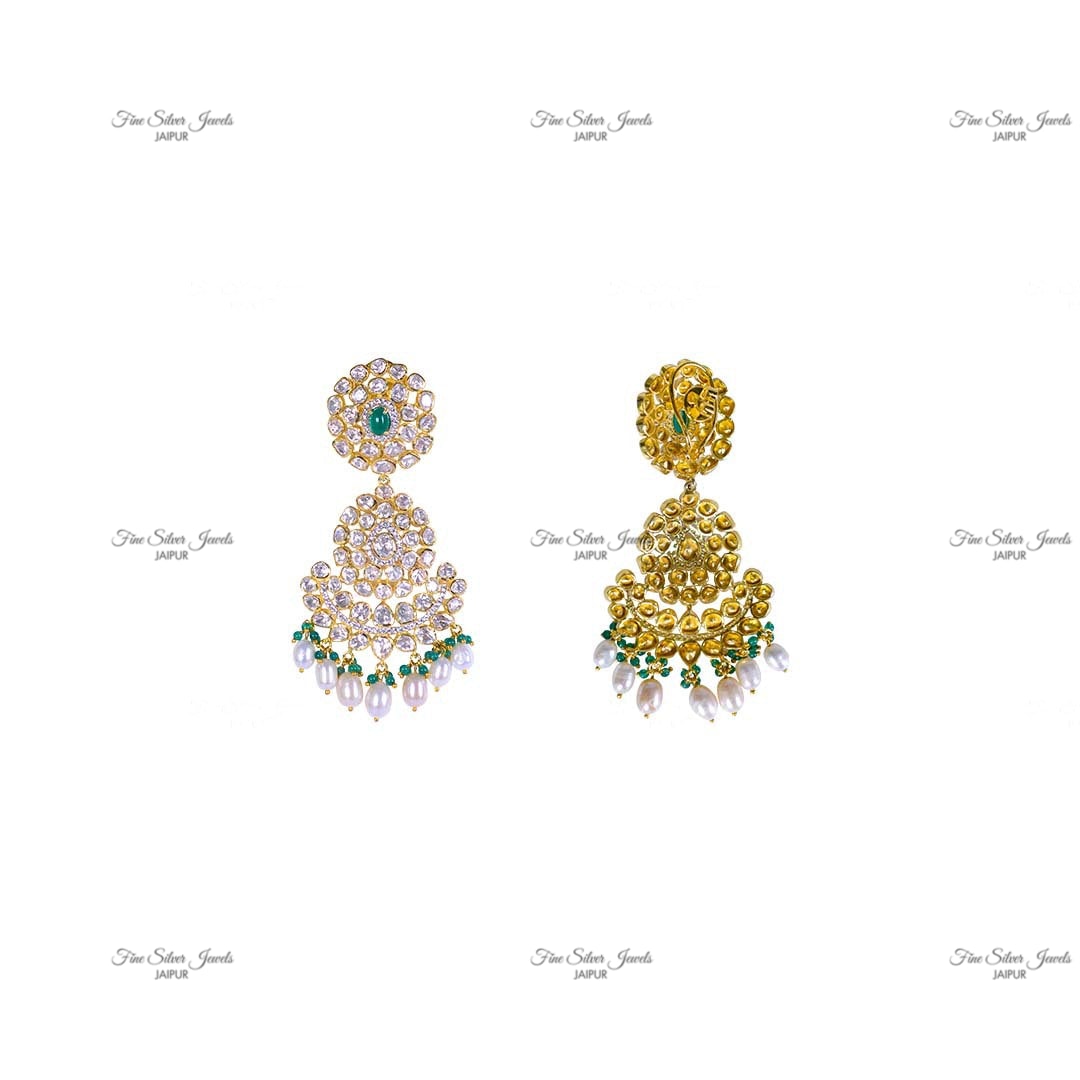 WEDDING POLKI CHANDBALI EARRINGS finesilverjewels