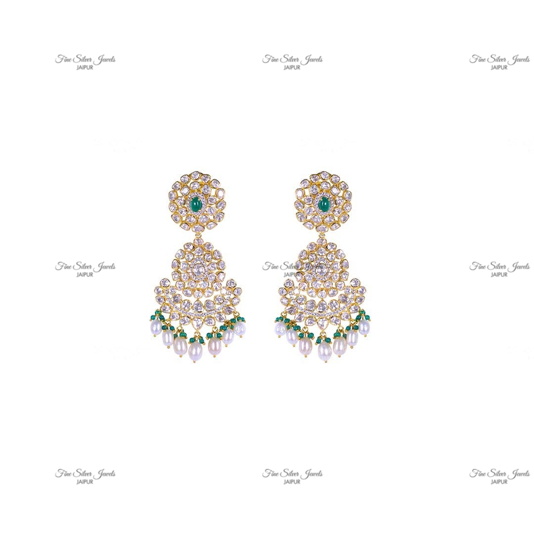 WEDDING POLKI CHANDBALI EARRINGS finesilverjewels