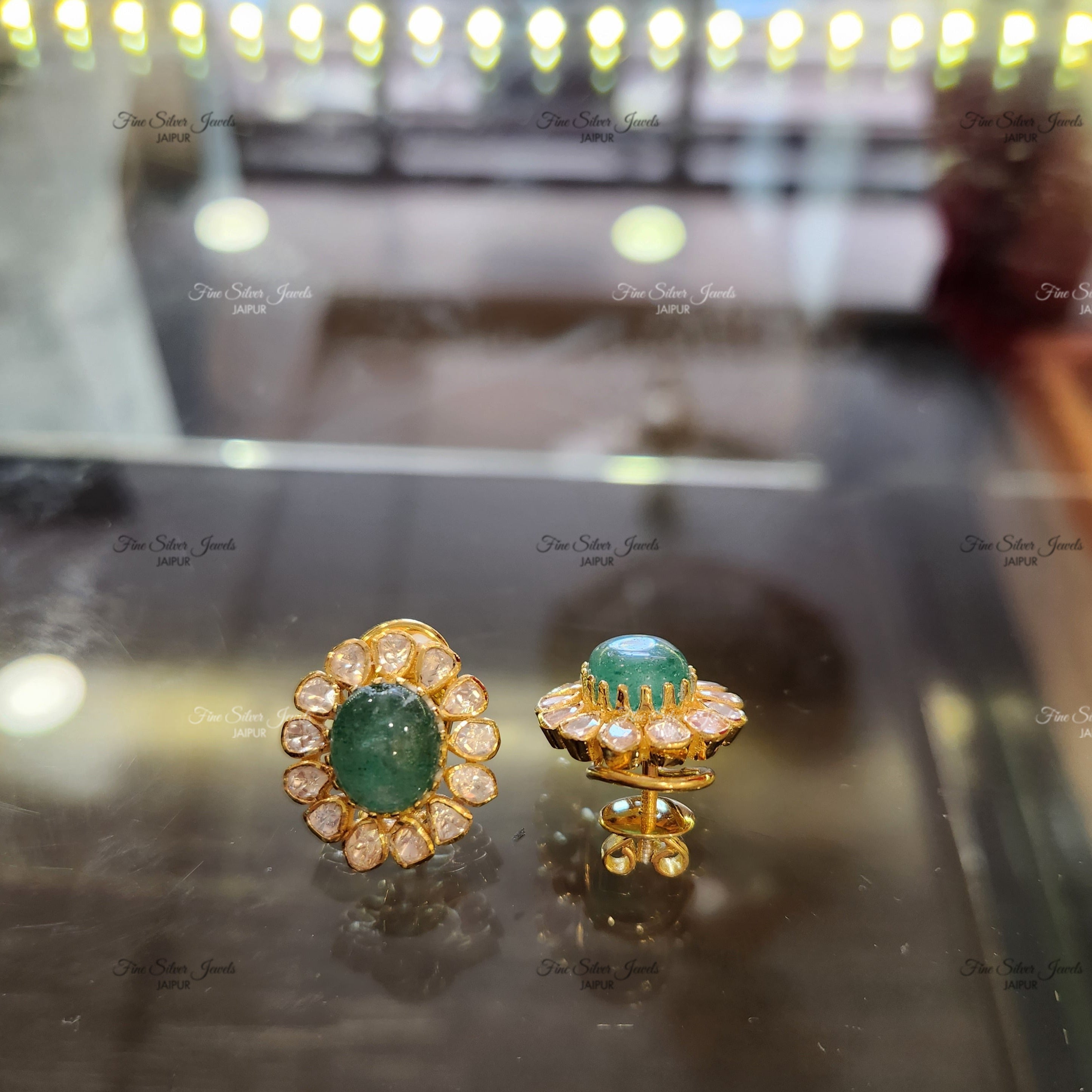 92.5 SILVER SAASHA POLKI EARRINGS finesilverjewels