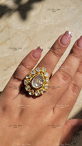 PEAR DROP POLKI RING finesilverjewels