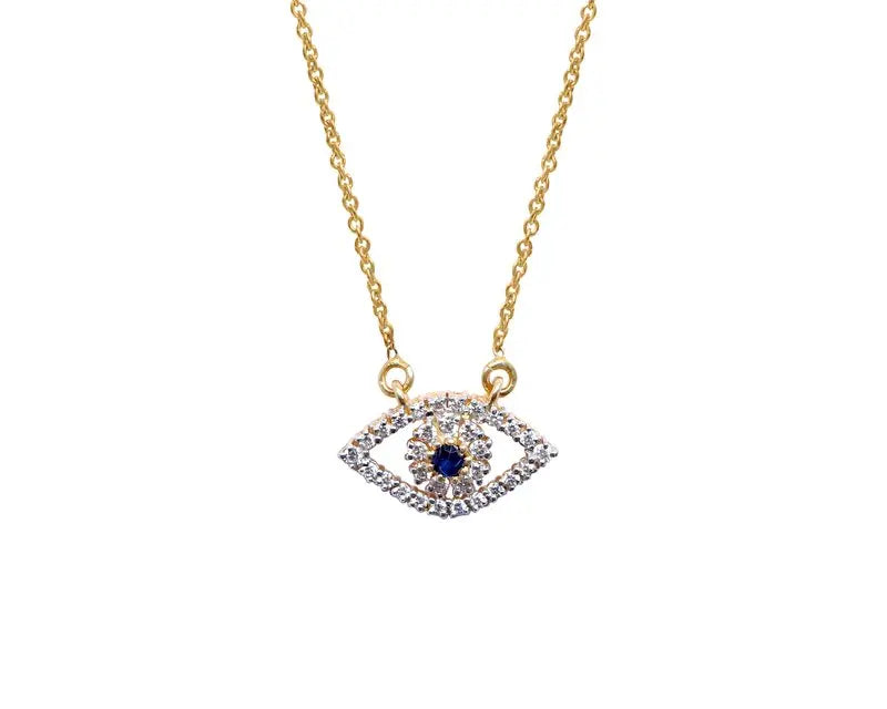 Italian Silver Enamel Evil Eye Necklace - QVC.com