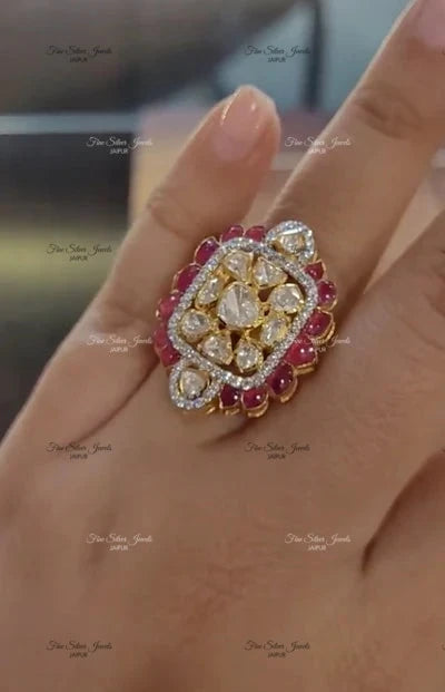 92.5 silver VIZION PINK RING finesilverjewels